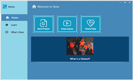 Vesta 2.5 updated workspace to improve user experience